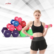 Wholesale Fitness Bodybuilding Cheap Rubber Coating Wrapped Small Hexagon Dumbbell Set Dumbbell 10Kg Small Dumbbells