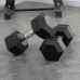 New Strength Training Fitness Men's Round Head Rubber Dumbbells Rubber Hexagonal Dumbbells Custom Dumbbell Rack