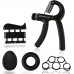 Hand Grip Strengthener Workout Kit (5 Pack) Forearm Grip Adjustable Resistance Hand Gripper Stress Relief Grip Ball for Athletes