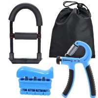 Portable sports adjustable hand grip wrist strength trainer 3-piece set wrist strap claw metal training fitness equipment male